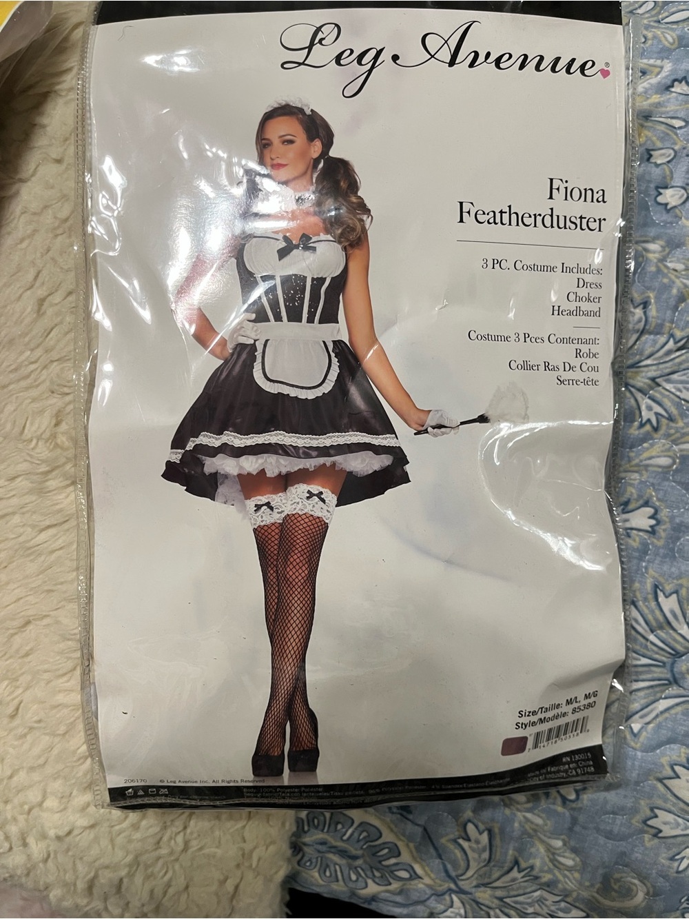 Leg Avenue Black and White Fiona Maid Featherduster Costume